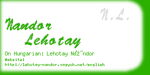 nandor lehotay business card